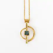 Orena Necklace - Aquamarine Stone ( Ore Dune Logo ) 1