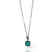 Aphrodite Madalyon – Green Chalcedony Stone (Handcrafted) "Rhodium" 1