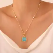 Tulpar Madalyon - Blue Chalcedony Stone (Handcrafted) 2