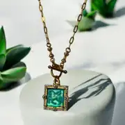Tulpar Madalyon - Blue Chalcedony Stone (Handcrafted) 4