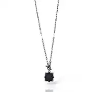 Destino Madalyon – Old Black Agate Stone (Handcrafted) "Rhodium" 1