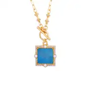 Tulpar Madalyon - Blue Chalcedony Stone (Handcrafted) 3