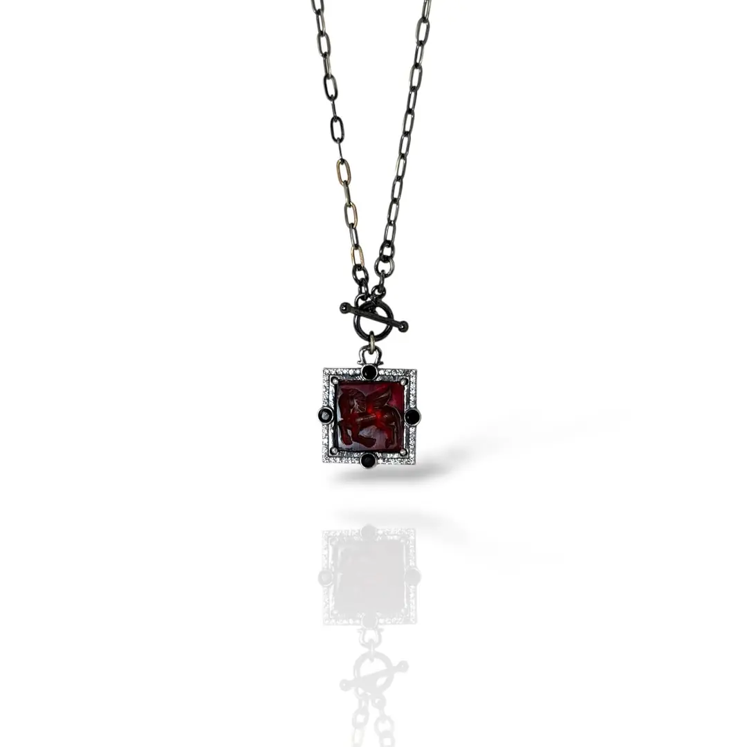 Raro Madalyon – Old Agate Stone (Handcrafted) "Rhodium" 3