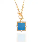 Tulpar Madalyon - Blue Chalcedony Stone (Handcrafted) 1