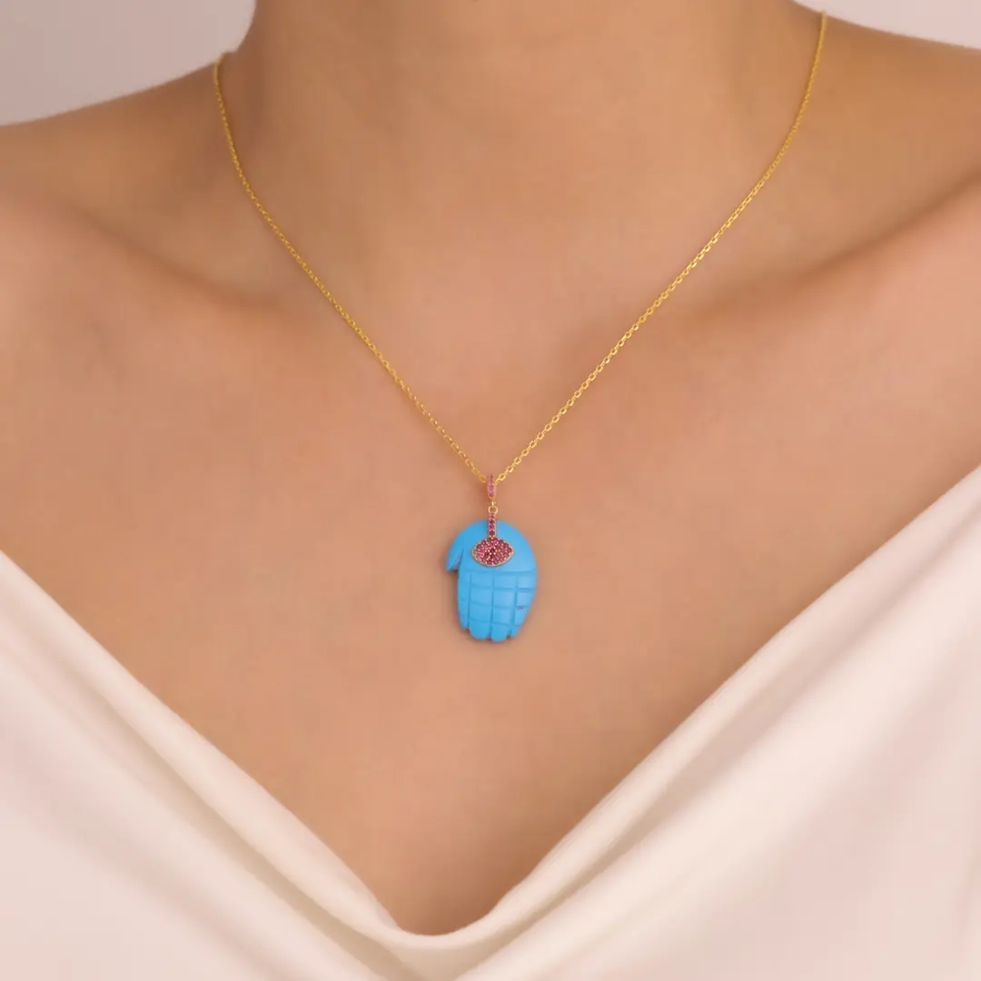 Fatemeh Kolye - Turquoise Stone (Handcrafted) 2