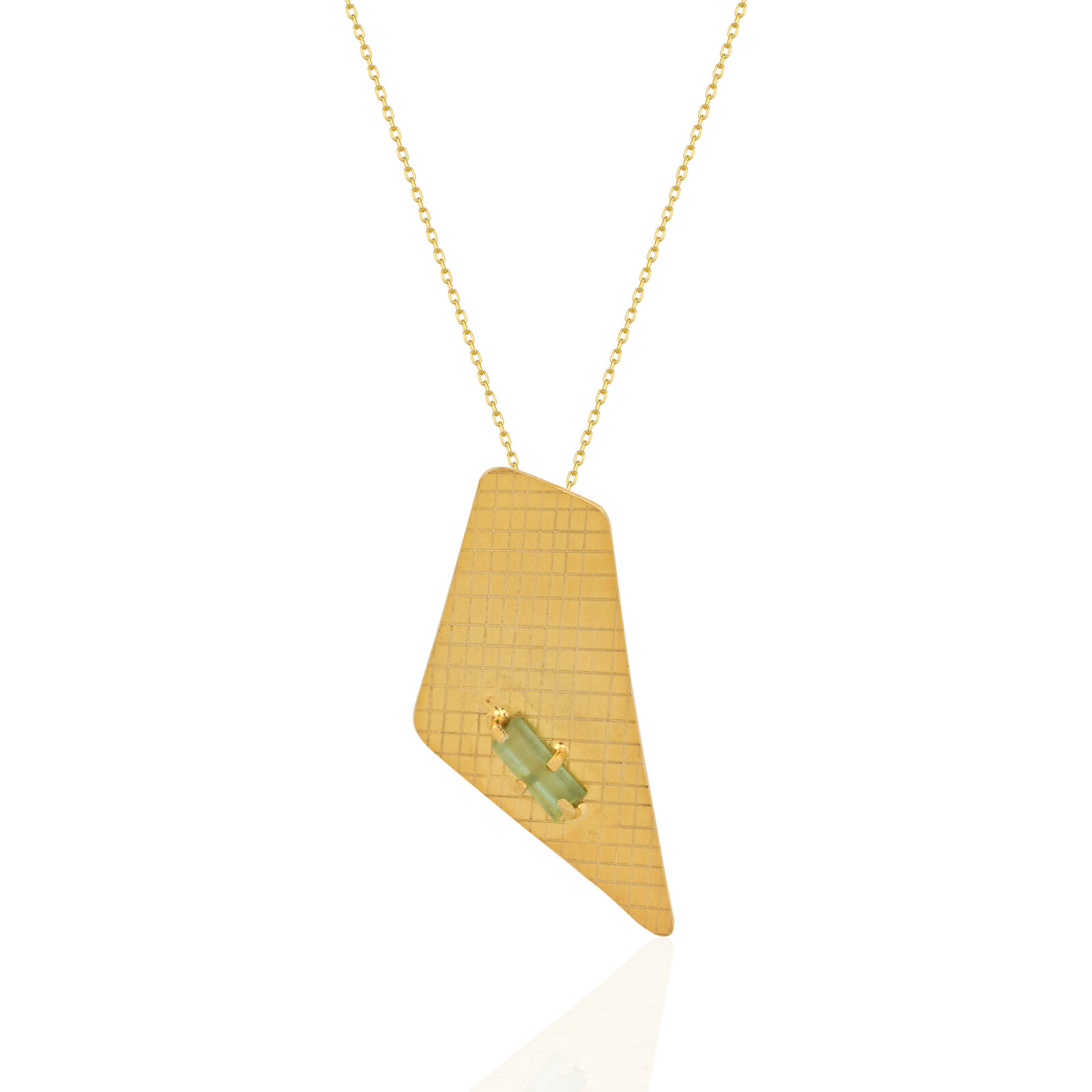 Sharp Heart Kolye - Tourmaline Stone (Kod 103)